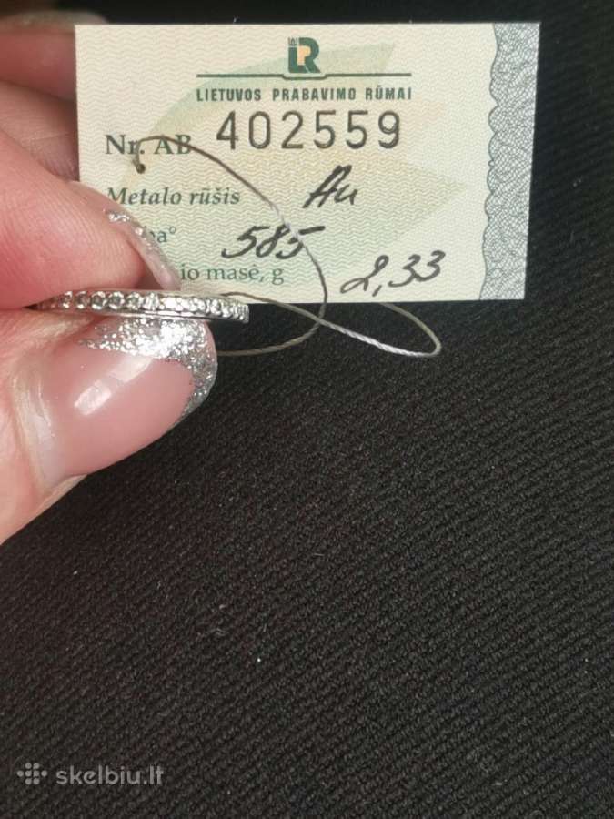 585 sertifikuotas žiedas su 0,24 ct briliantais - nuotraukos Nr. 4