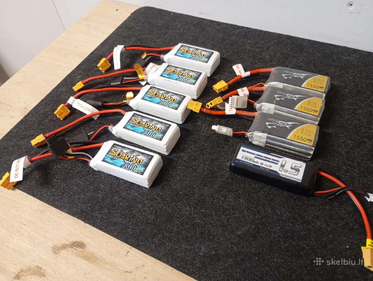 Lipo 3s baterijos nuo 300mah iki 1550mah