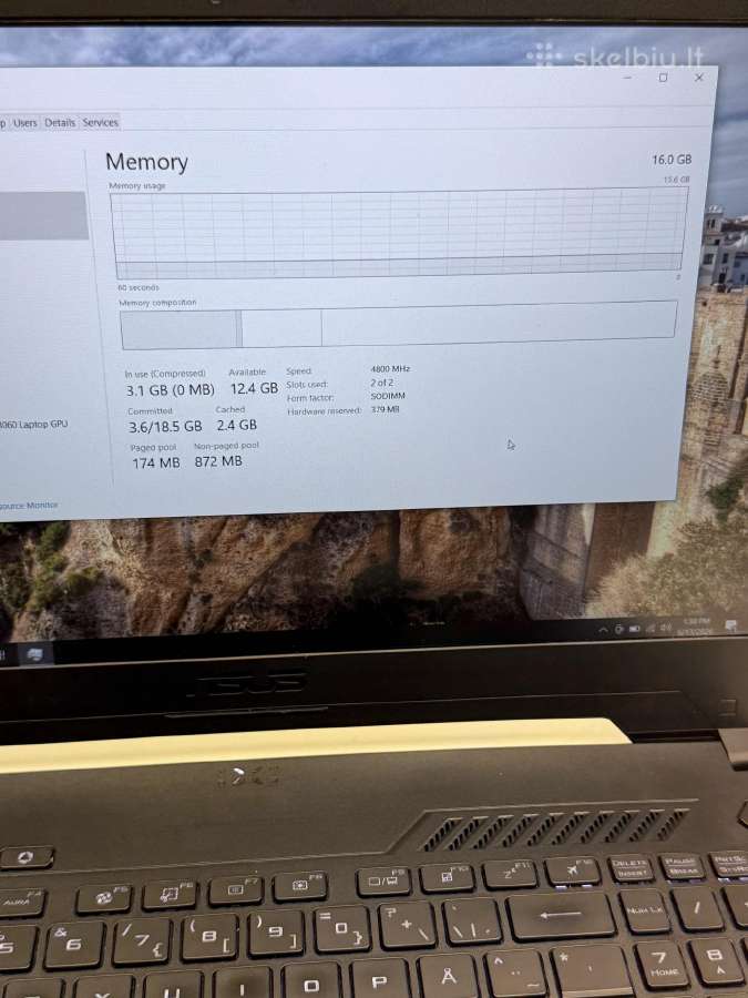 Asus Tuf Dash 15 i7-12650h/rtx3060/16 ddr5 - nuotraukos Nr. 7