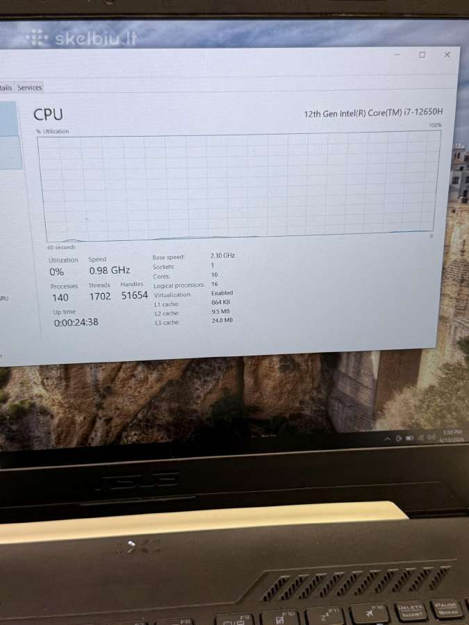 Asus Tuf Dash 15 i7-12650h/rtx3060/16 ddr5 - nuotraukos Nr. 8