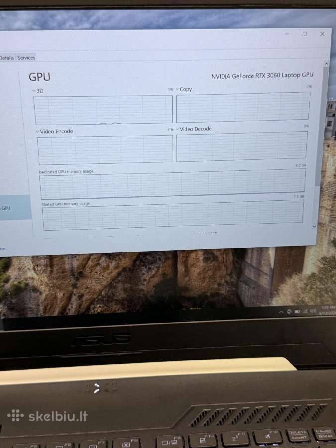 Asus Tuf Dash 15 i7-12650h/rtx3060/16 ddr5 - nuotraukos Nr. 9
