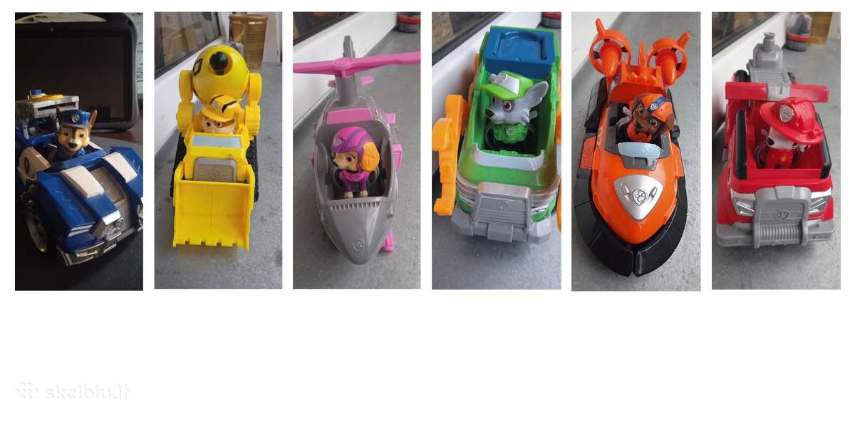 Paw Patrol šuniukai su mašinytėmis