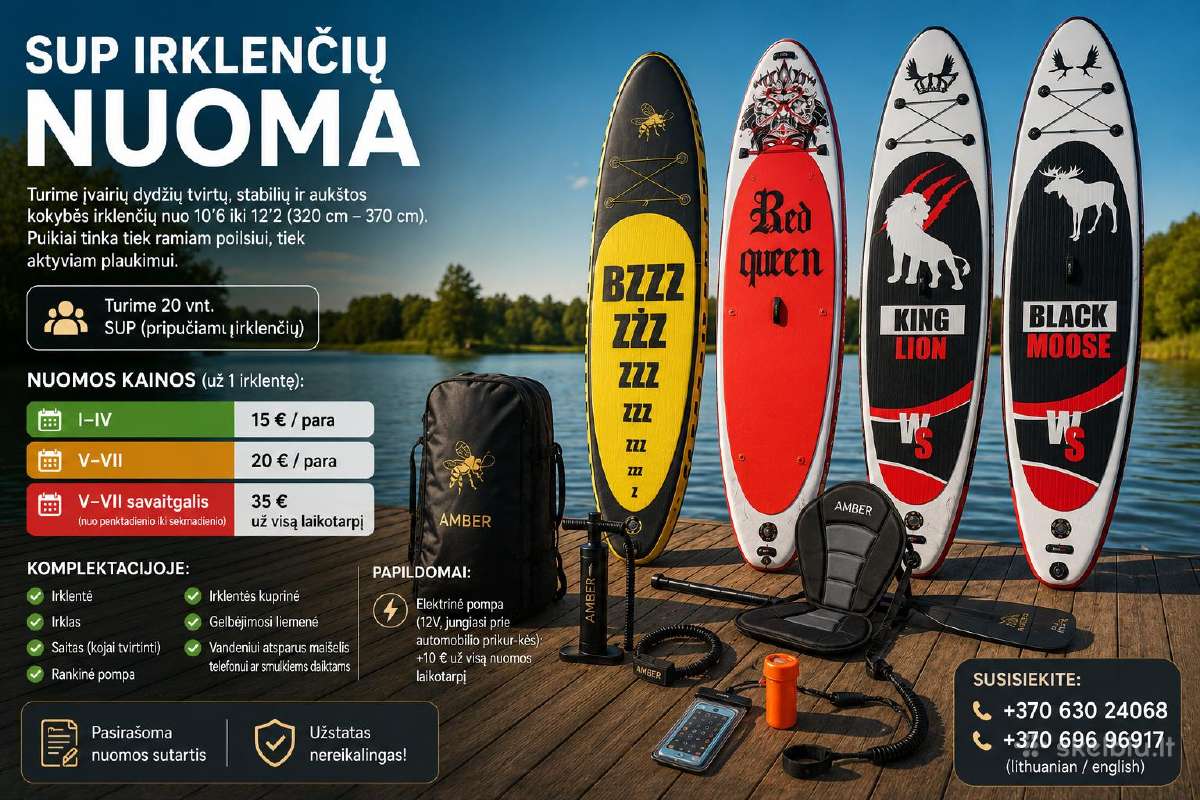 Irklenčių (Sup) nuoma Klaipėdoje