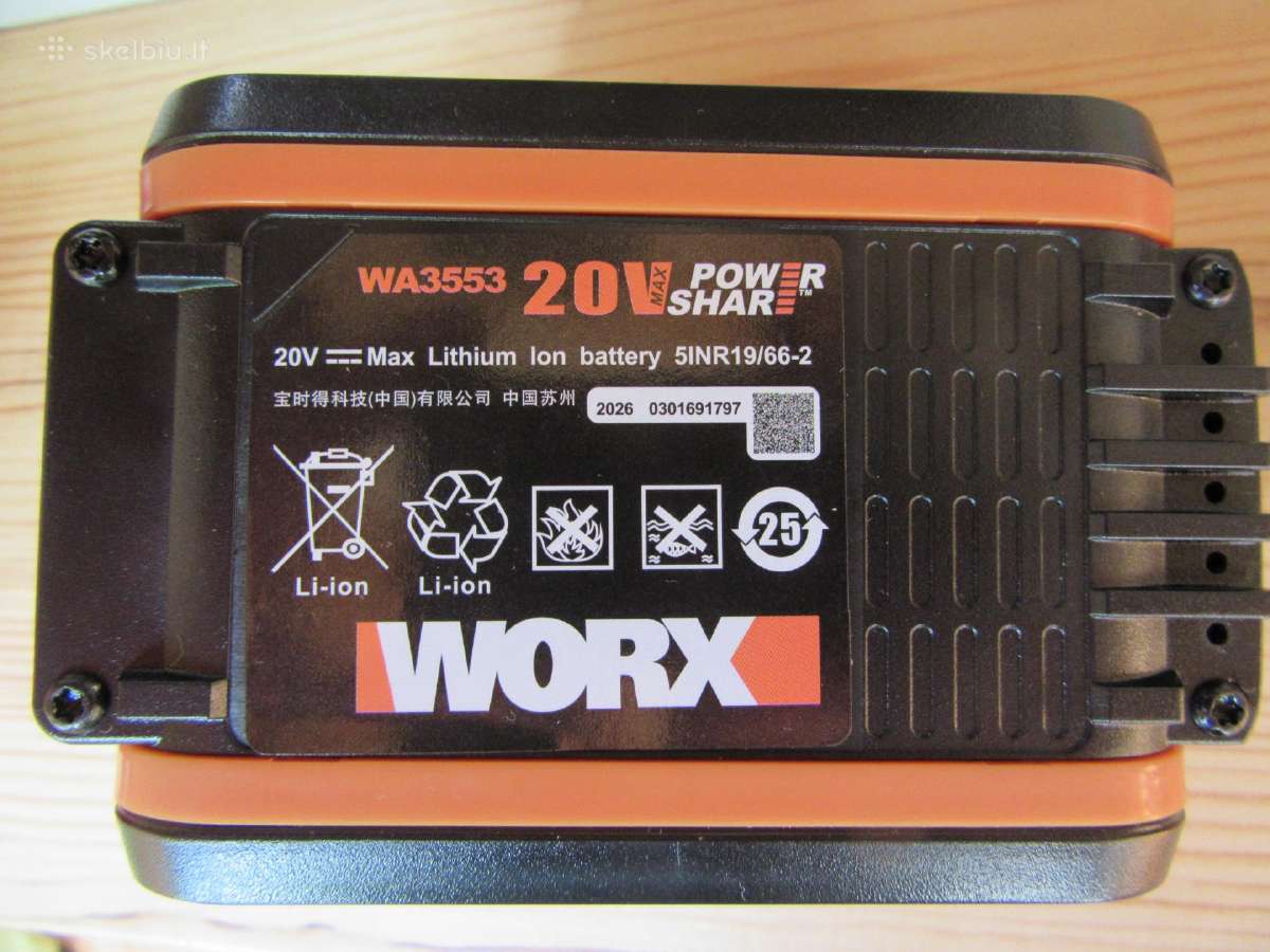 Worx akumuliatorius 18v - nuotraukos Nr. 3