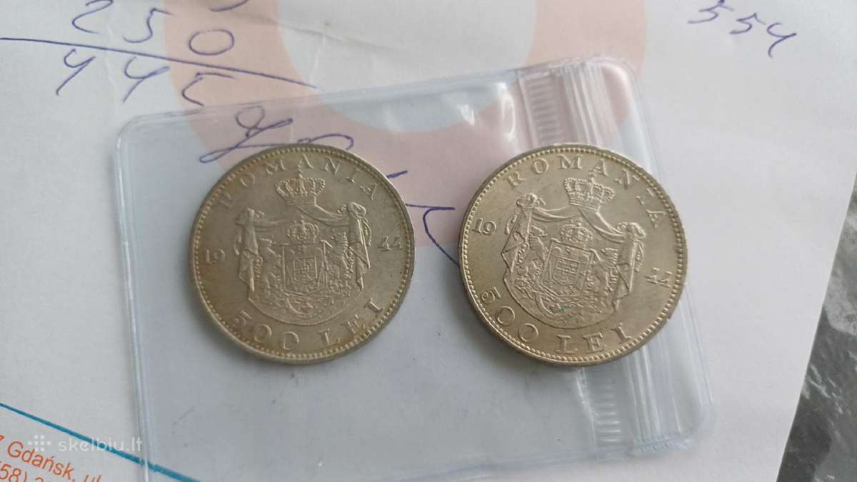 500 lei 1944 sidabras Rumunija