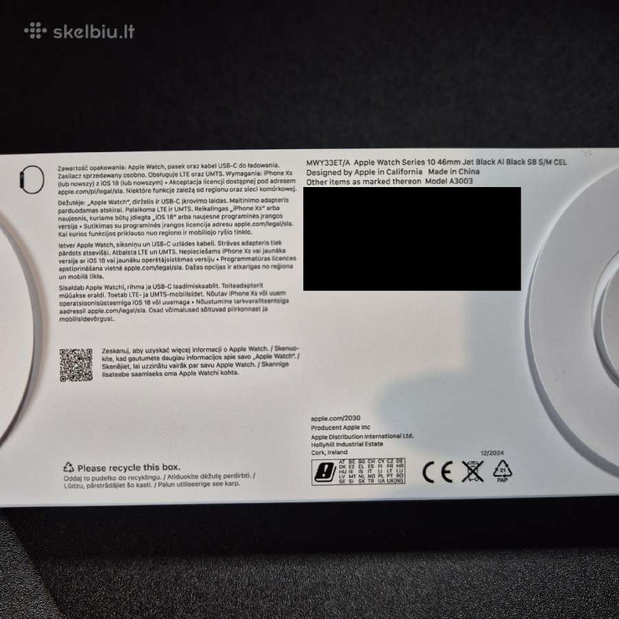 Apple Watch Series 10 46mm Jet Black esim - nuotraukos Nr. 3