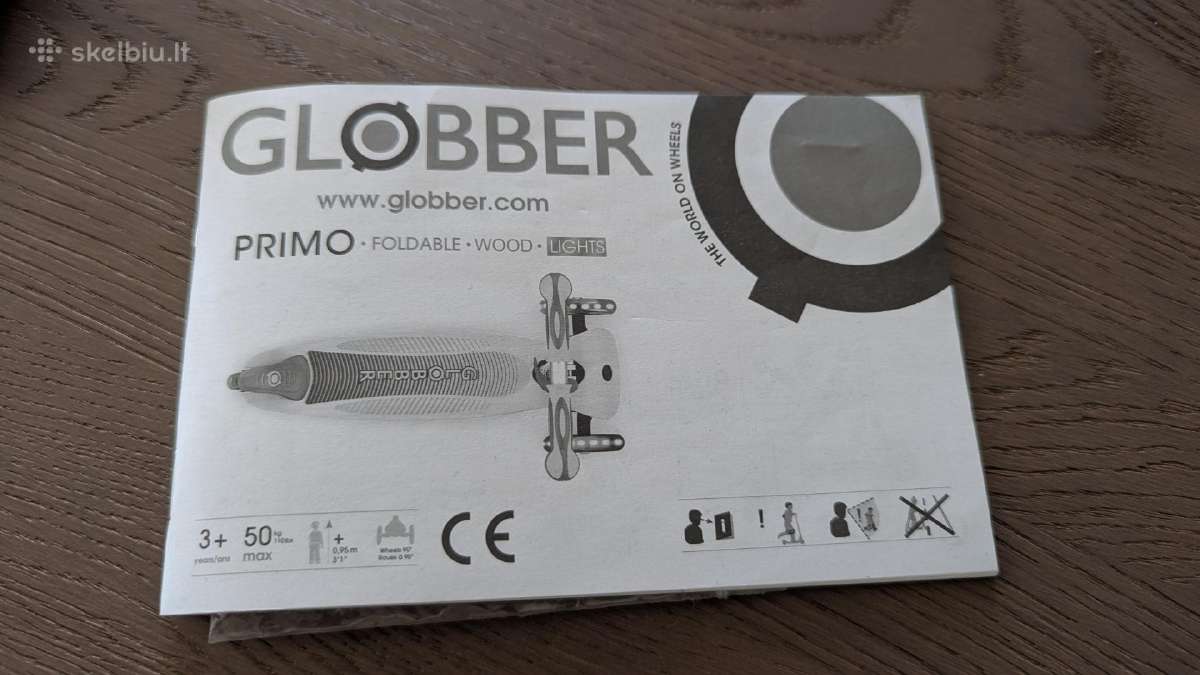 Paspirtukas Glober Primo Foldable Wood Lights - nuotraukos Nr. 5