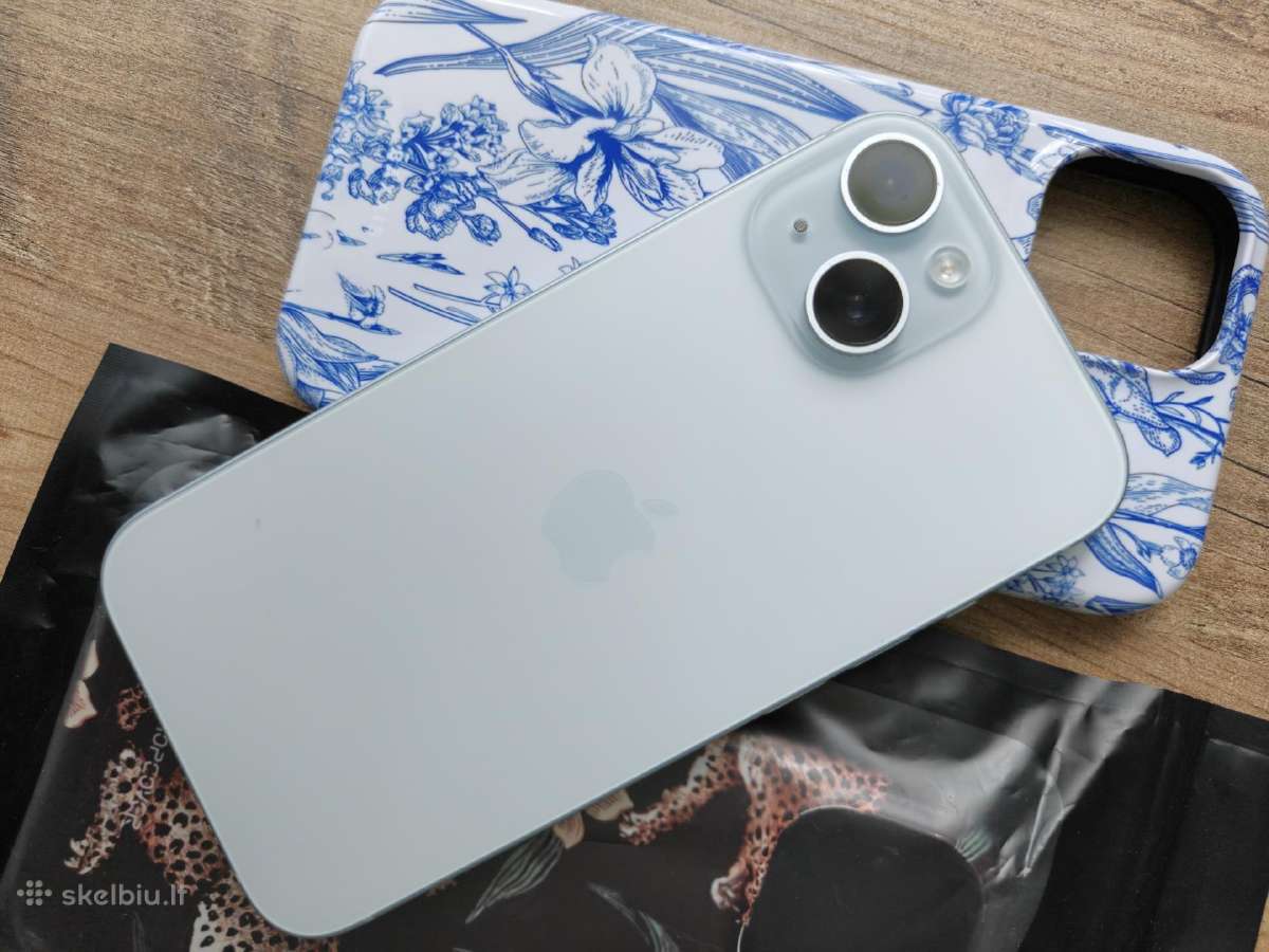 iPhone 15, melynas, 128gb