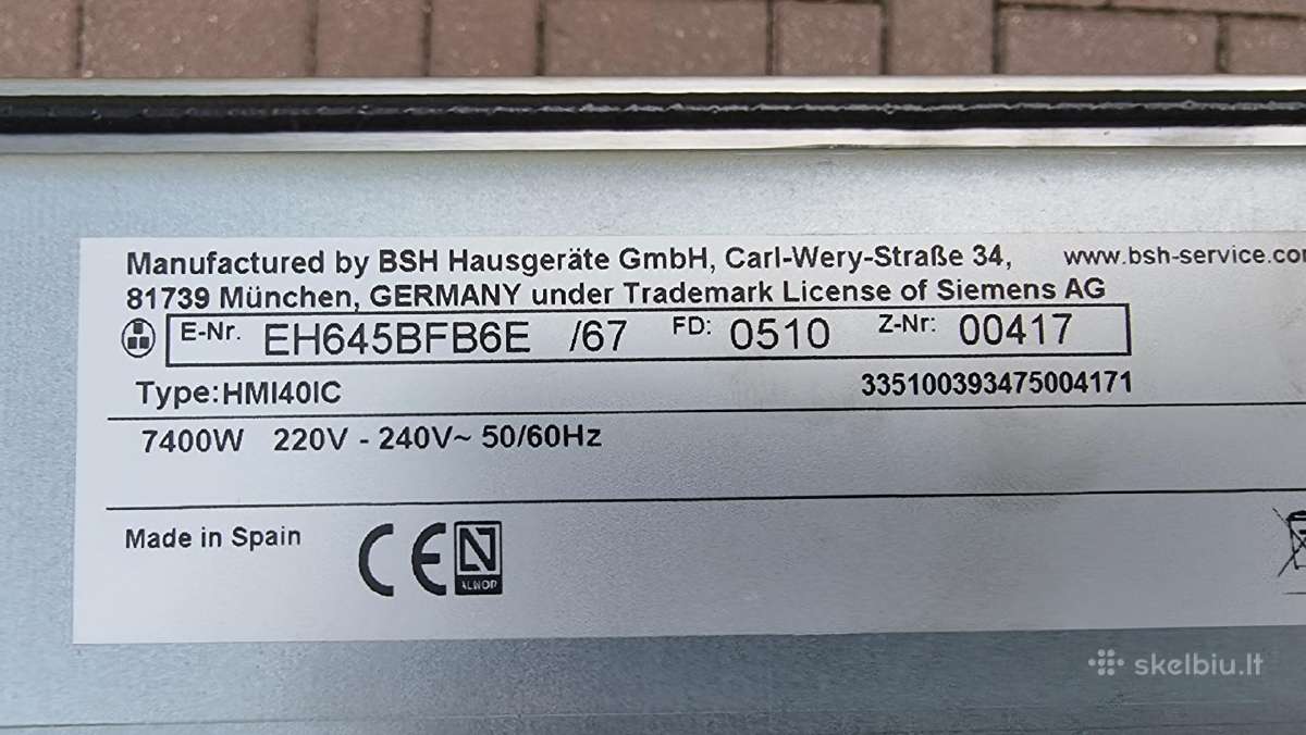 Nauja Siemens Hb234abs3f+ garantija - nuotraukos Nr. 10