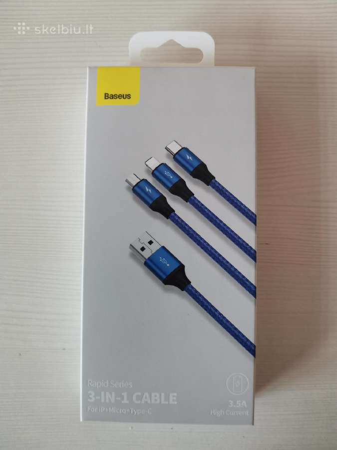 Baseus Rapid Series 3-in-1 kombinuotas Usb kabelis
