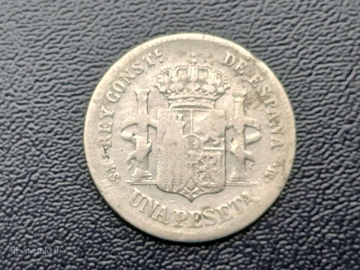 1 peseta 1885m. Ispanija sidabras