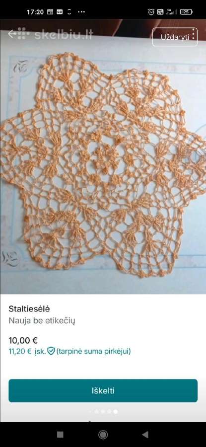 Servetėlė kiauraraštė 50 cm - nuotraukos Nr. 3
