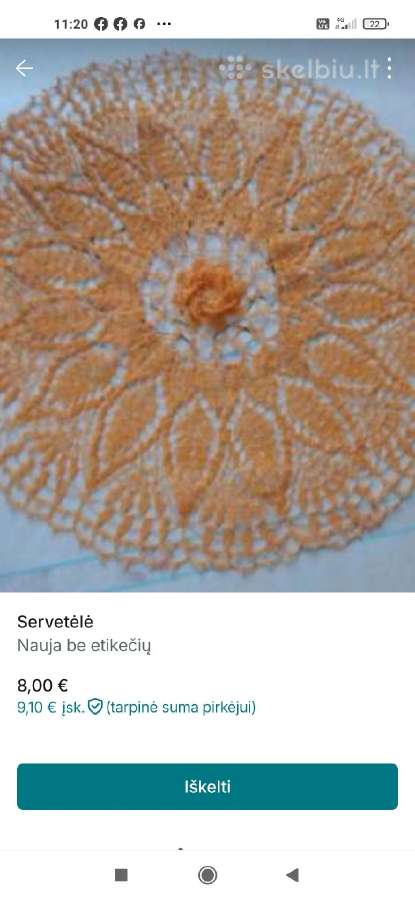 Servetėlė kiauraraštė 50 cm - nuotraukos Nr. 4
