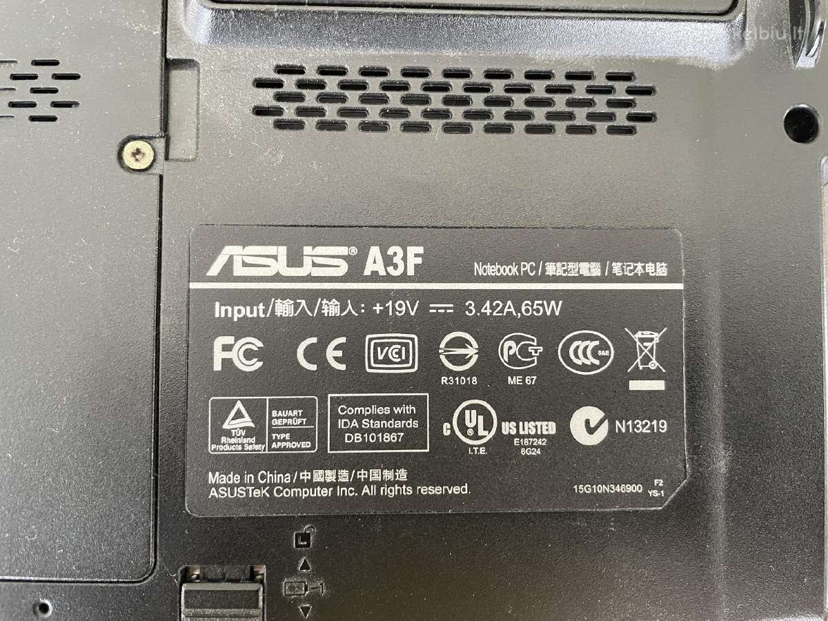 Vintažinis Asus A3f su ekrano defektu tik 30 Eur - nuotraukos Nr. 4