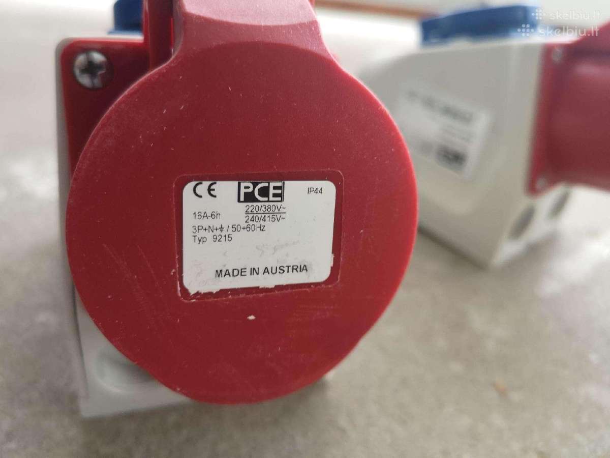 Pce pramoniniai elektros lizdai 16a 400v/230v - nuotraukos Nr. 3
