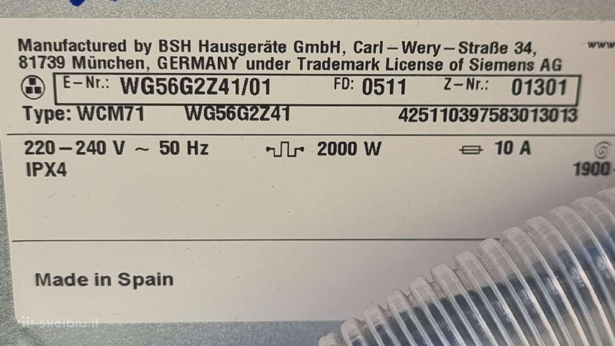 Nauja siemens Wg56g2z41, 10kg+ garantija - nuotraukos Nr. 13