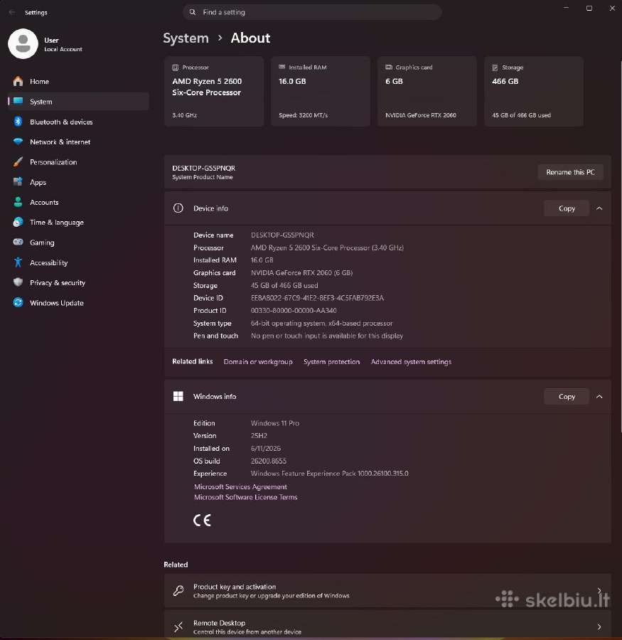 Žaidimų kompiuteris Rtx 2060 Ryzen 5 2600 - nuotraukos Nr. 9