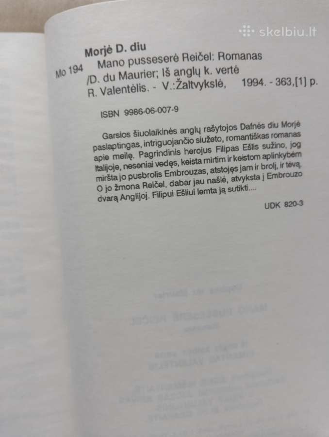 Daphne du Maurier-mano pusseserė Reičel - nuotraukos Nr. 3