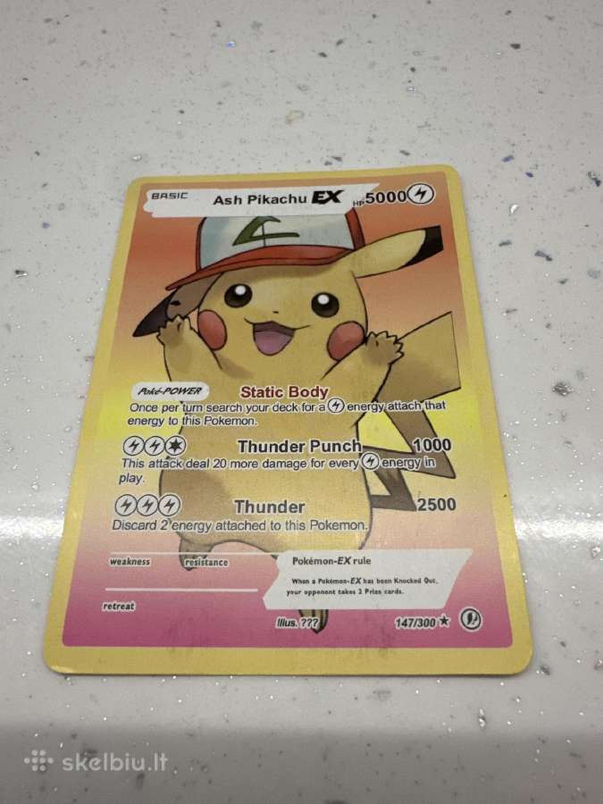 Ash Pikachu kortele