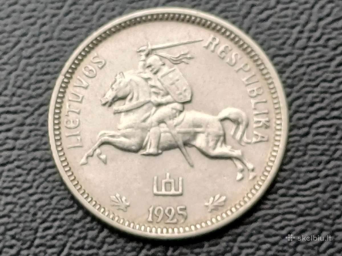 1 litas 1925m. Lietuva sidabras - nuotraukos Nr. 2