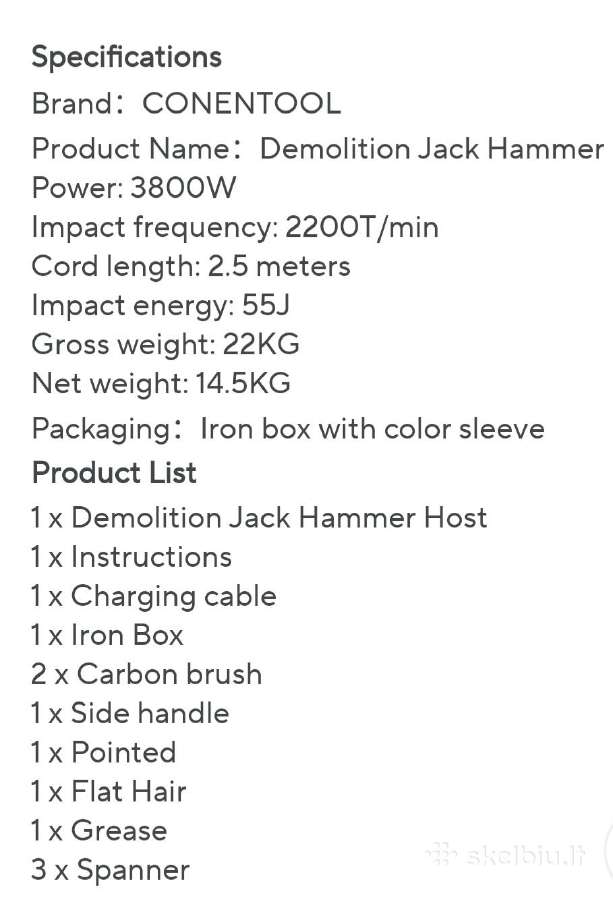 Perforatorius 22kg 3800w ! - nuotraukos Nr. 7