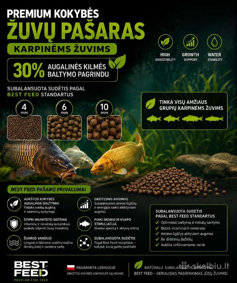 Pašarai žuvims - karpinėms, upėtakiams, eršketams - nuotraukos Nr. 2