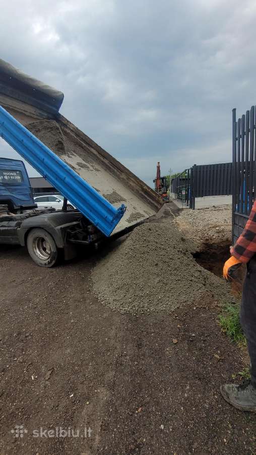Žvyras, skalda, atsijos, betonas iki 5 tonų