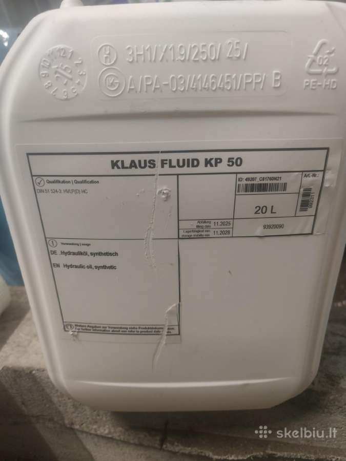 Parduodusintetine hidraulinė alyva Kp50