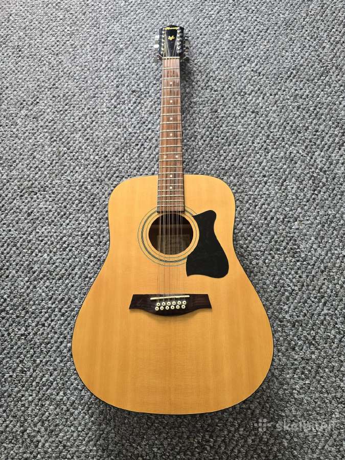 Akustinė dvylikastygė gitara su defektu