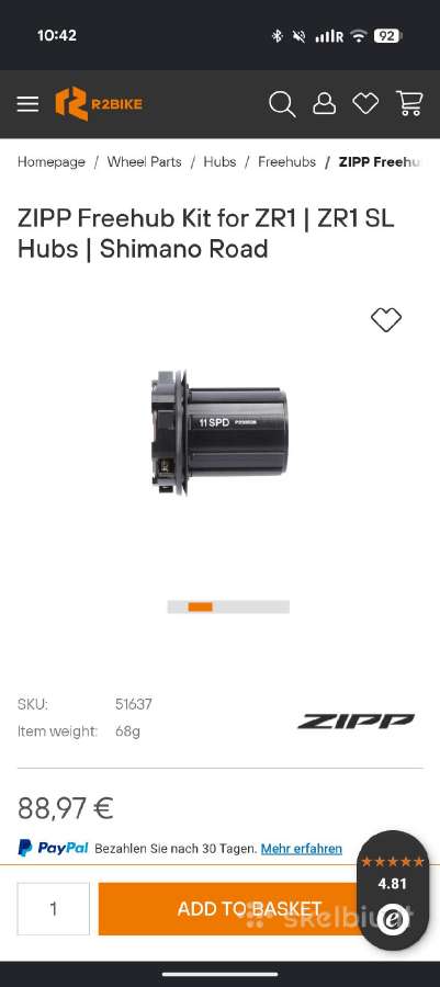 Zipp zr1 freehub Shimano terkšlė