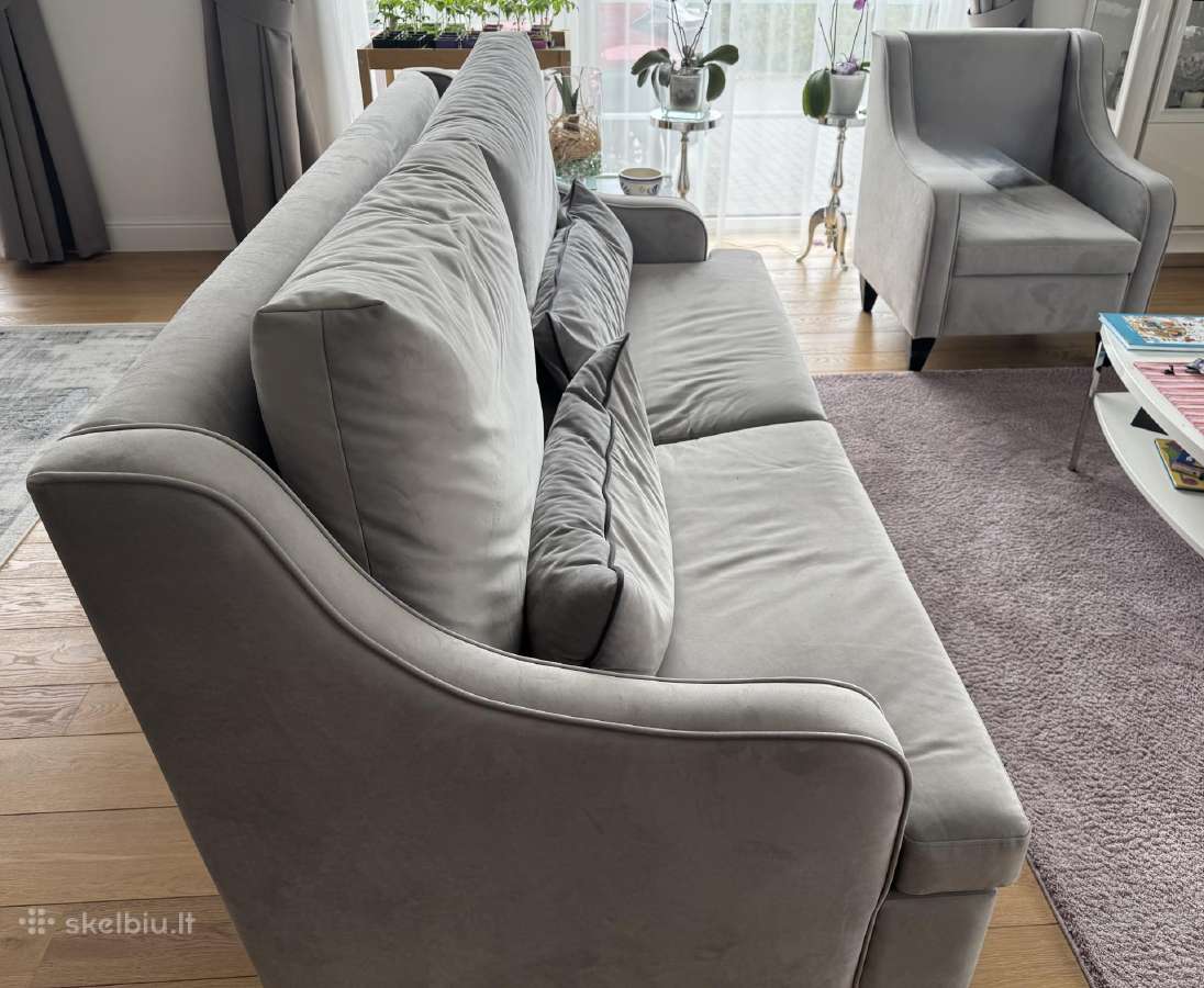 Sofa (be miegamosios dalies) ir fotelis
