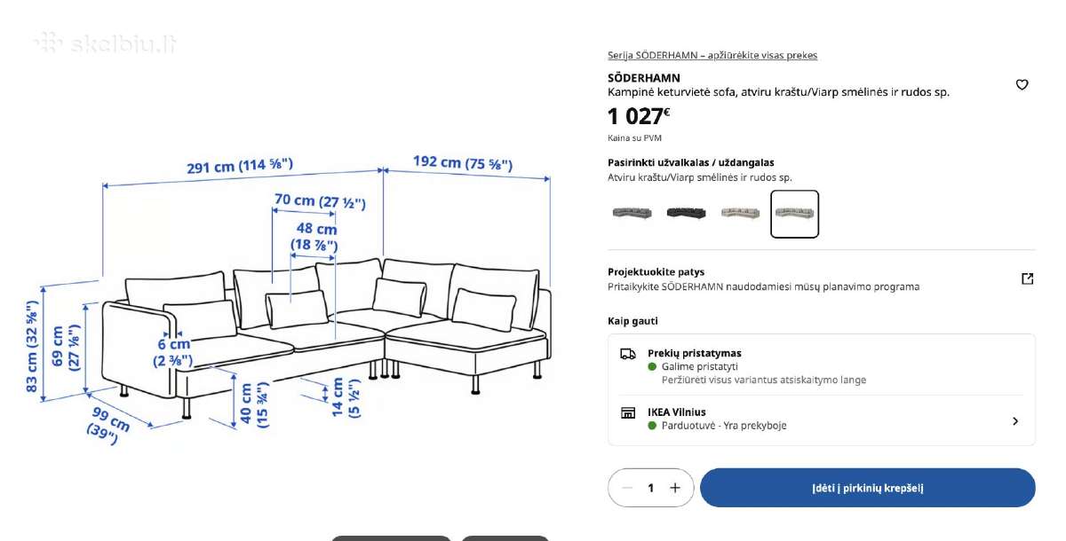 Sofa Soderhamn - nuotraukos Nr. 5