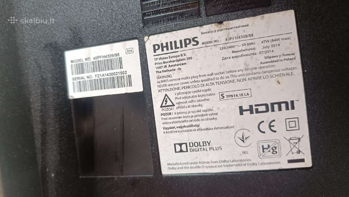 Philips televizorius 50 eur. - nuotraukos Nr. 3