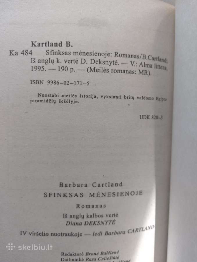 Barbara Cartland-sfinksas mėnesienoje - nuotraukos Nr. 3