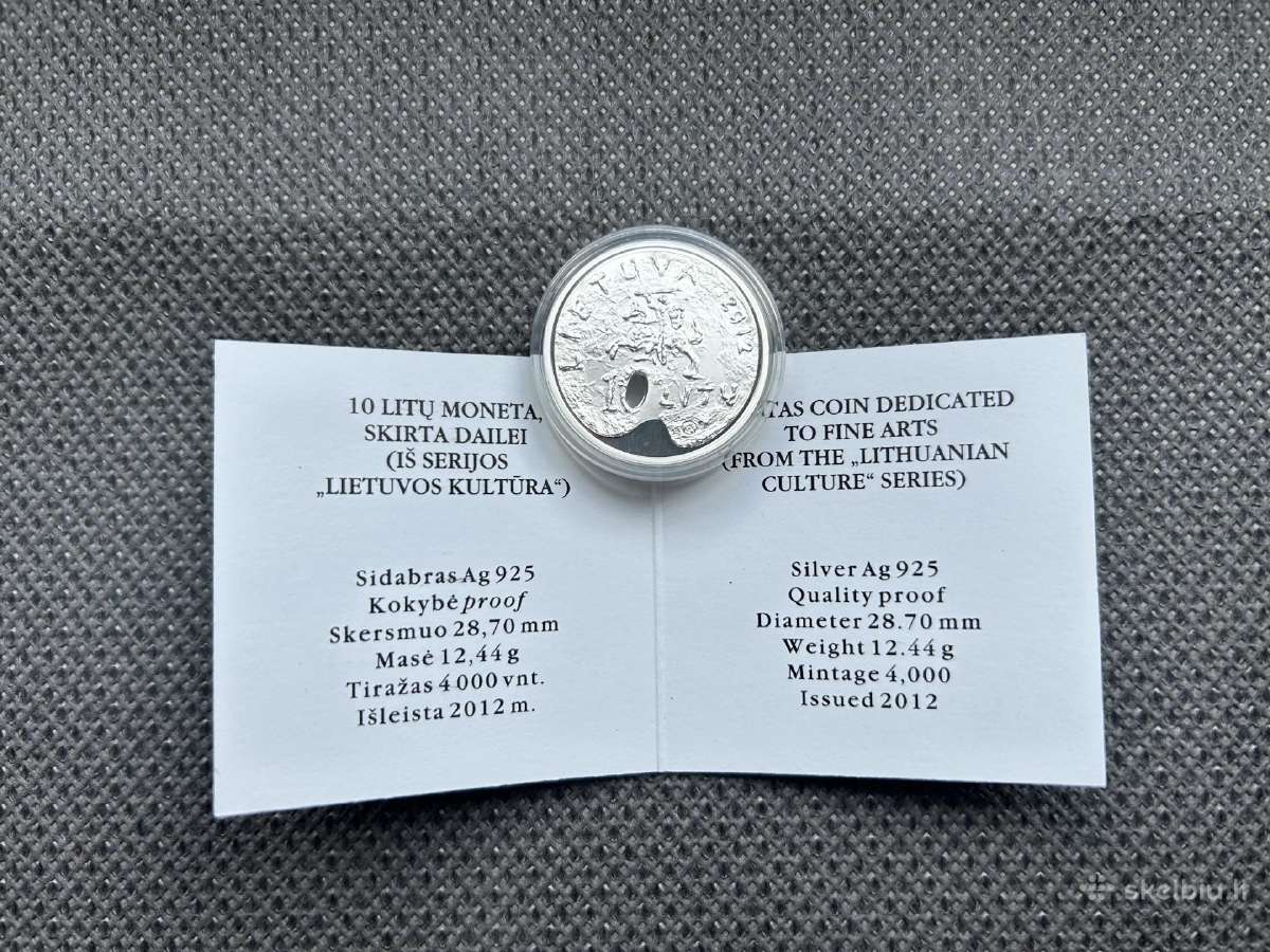 10 Litų monetai skirtai Dailei 2012 m.