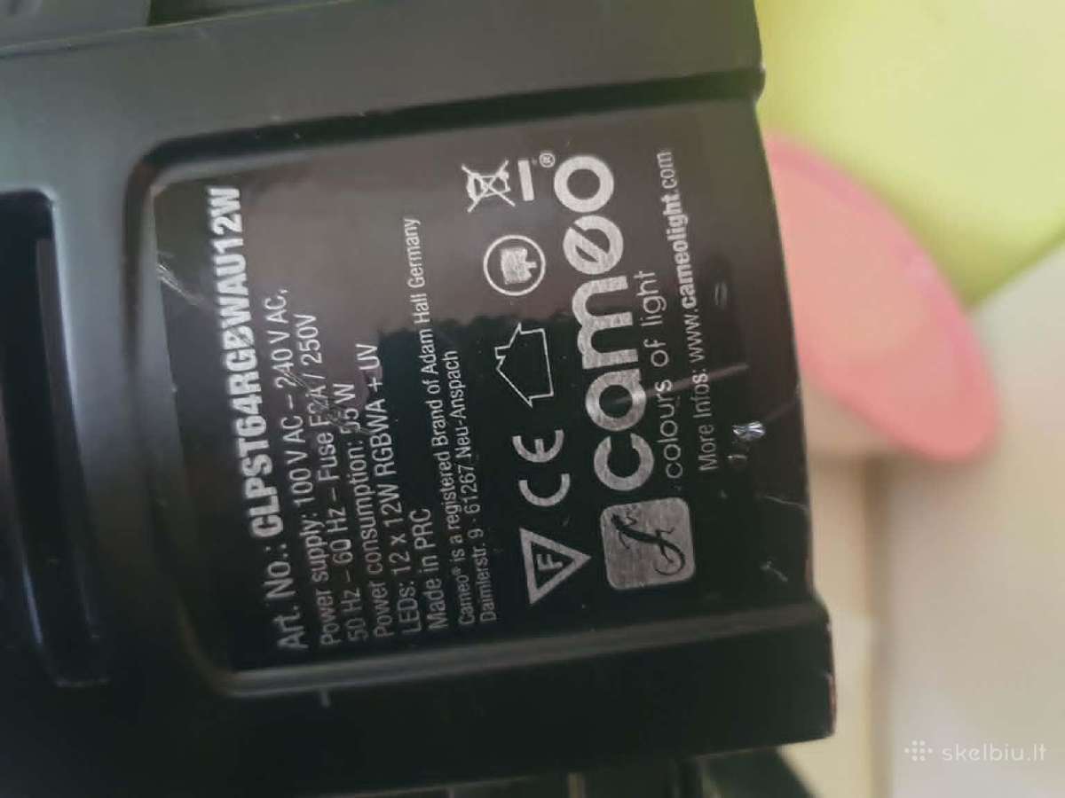 Parduodami Cameo LED Par Rgbwa+uv