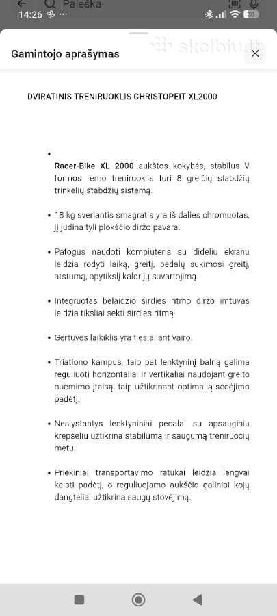 Dviratis treniruoklis - nuotraukos Nr. 10