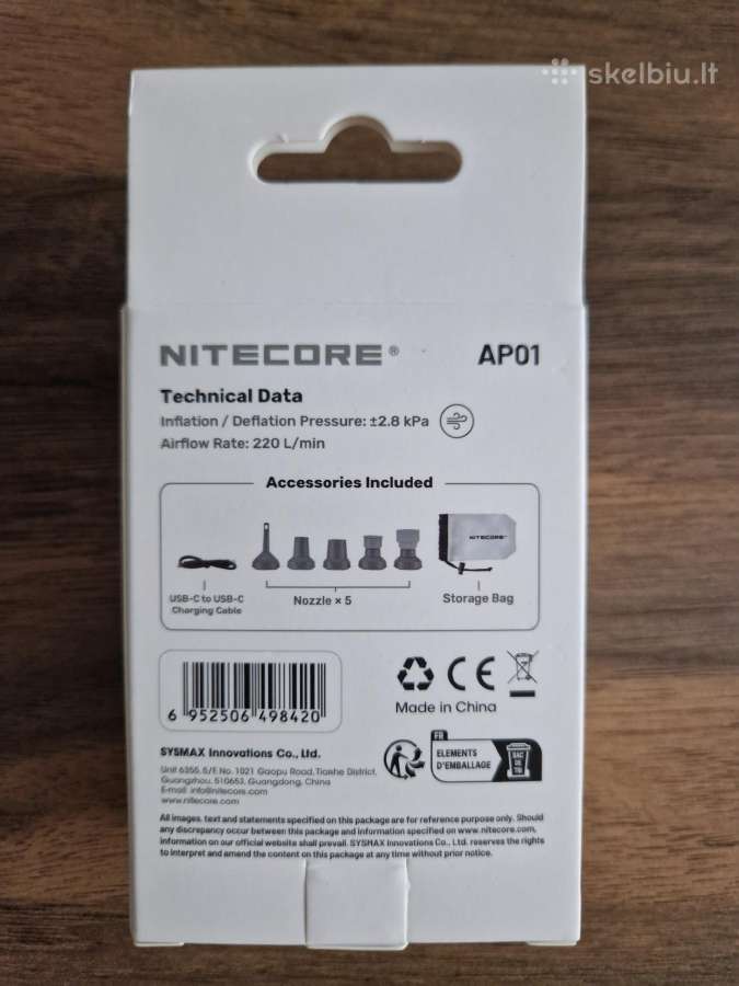 Nitecore Air Ap01 elektrinė pompa stovyklavimui - nuotraukos Nr. 5