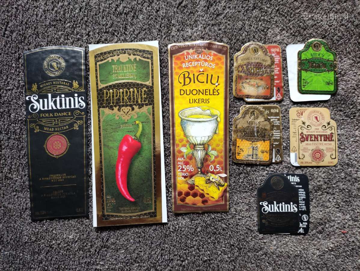Alkoholio etiketės ,Stakliškių Midus, - nuotraukos Nr. 4