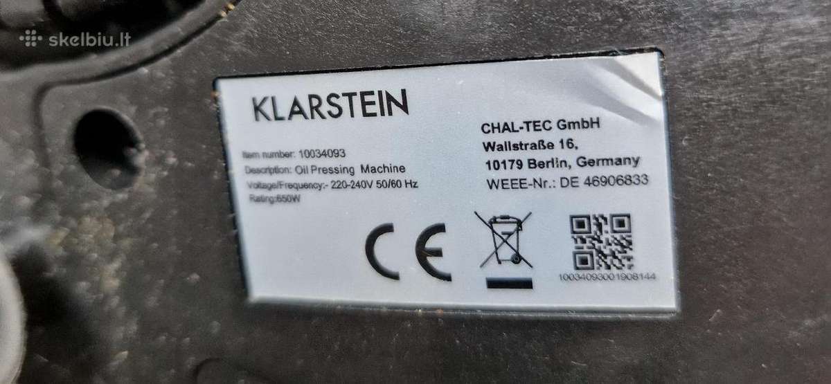 Klarstein Olivia šalto spaudimo aliejaus presas - nuotraukos Nr. 3
