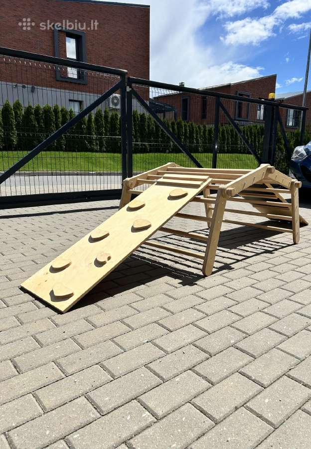 Montessori trikampis–laipynė su 2 laipiojimo - nuotraukos Nr. 4