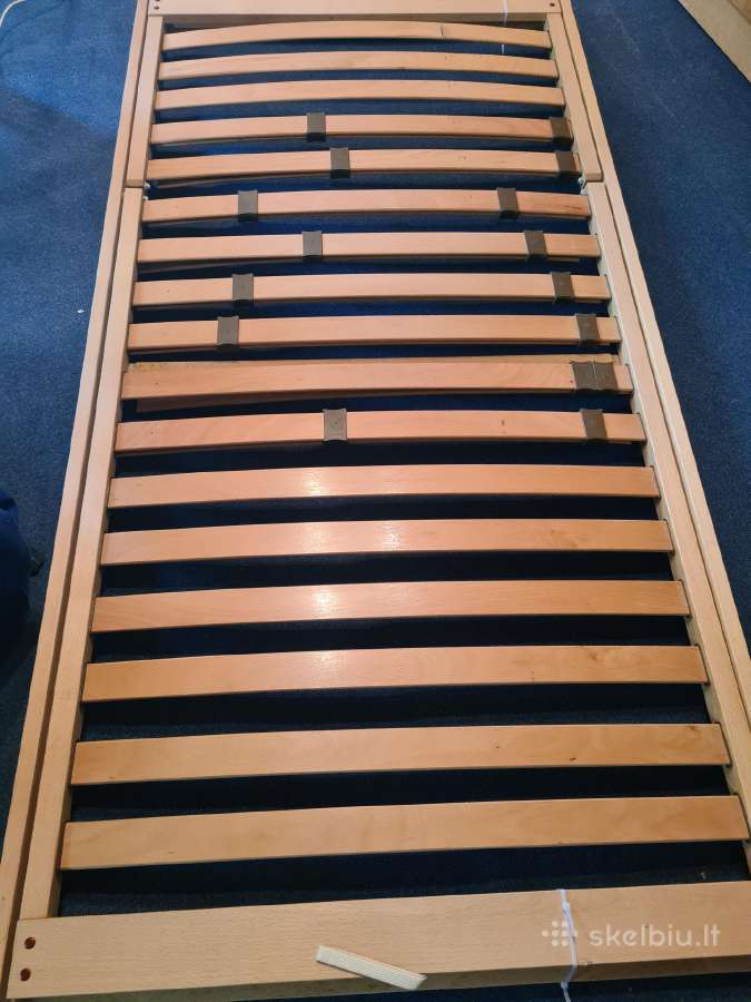 Viengulė medinė lova,100–200 cm,grotelės,čiužinis - nuotraukos Nr. 2