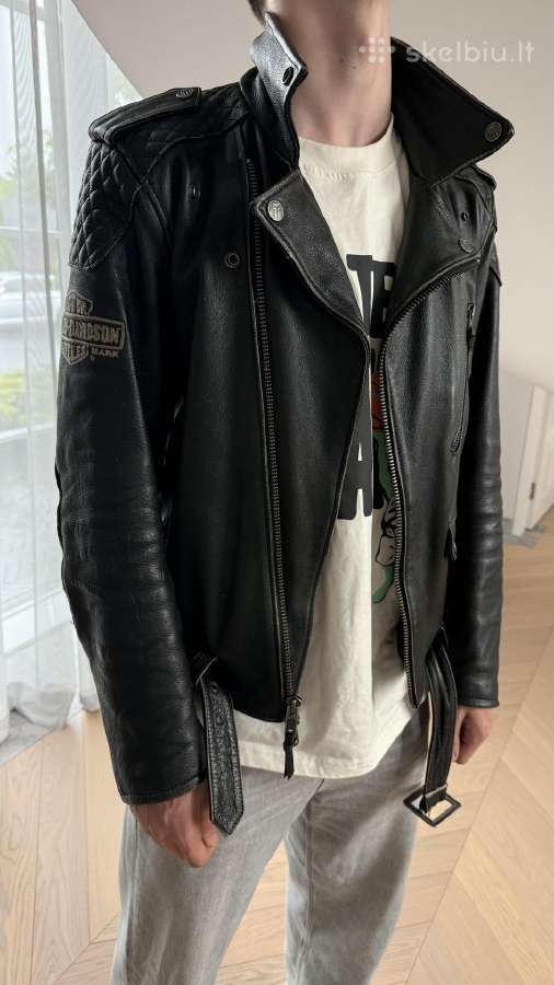 Odinė motociklininko Harley Davidson striukė XL - nuotraukos Nr. 4