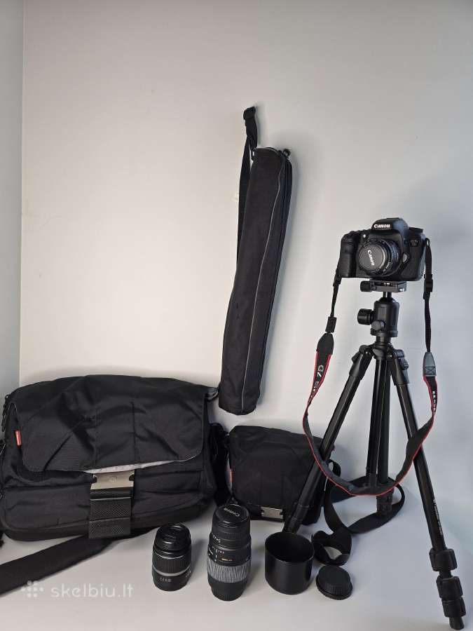 Canon EOS 7d fotoaparato komplektas su 3 objektyva