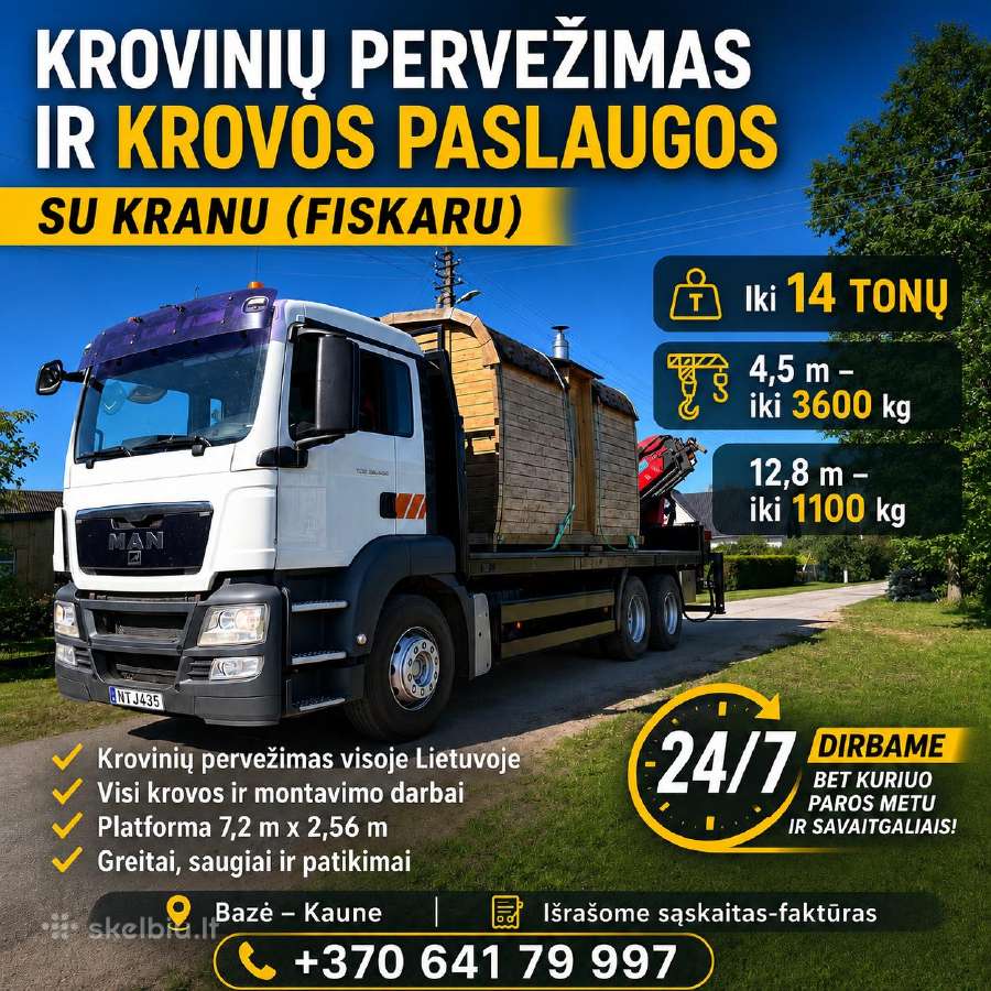 Pervežimo su kranu paslaugos ( fiskaras, kranas) - nuotraukos Nr. 3