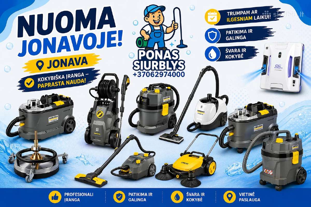 Plaunamo siurblio ir valymo įrangos nuoma - nuotraukos Nr. 2