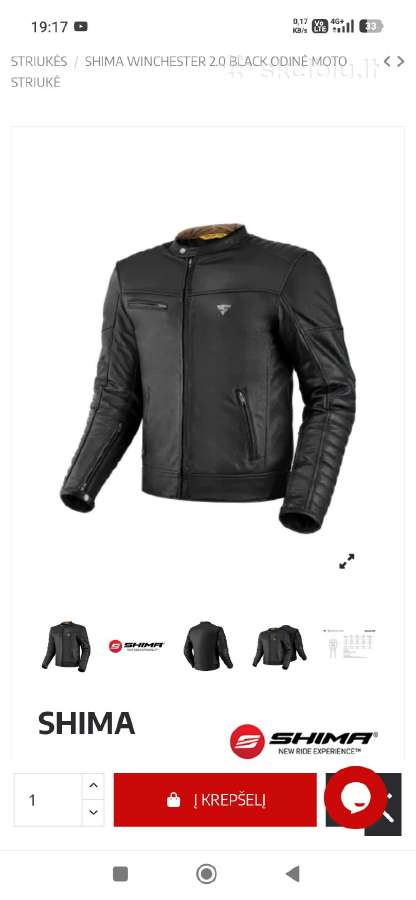 Shima odinė moto striukė 2xl