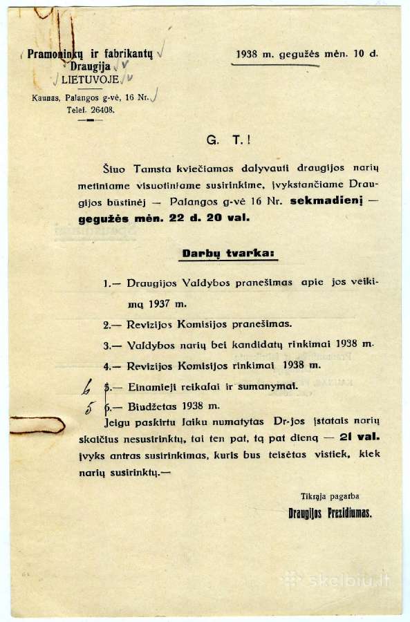 1938 Pramonininkų ir fabrikantų draugija