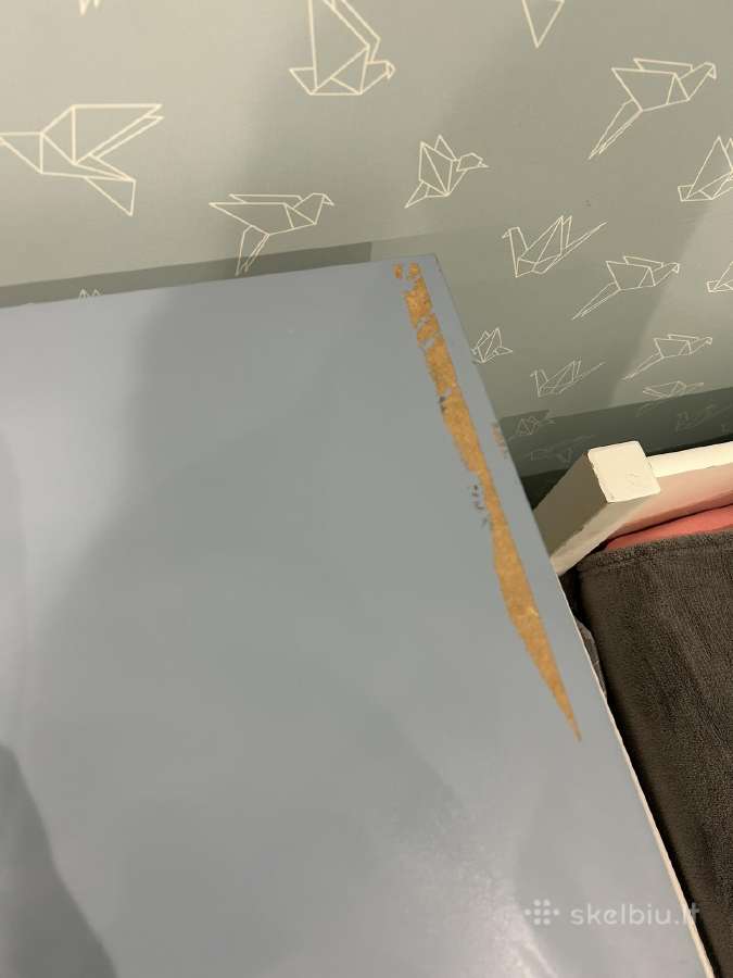 Ikea stalas su 2 mėlynom kojom lentynom - nuotraukos Nr. 3