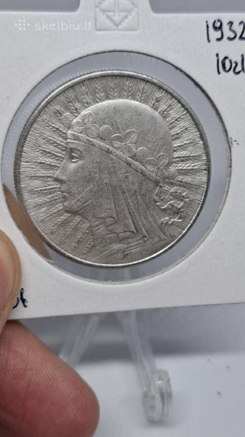 Lenkija sidabras 1932 10zl sidabras Jadvyga - nuotraukos Nr. 3
